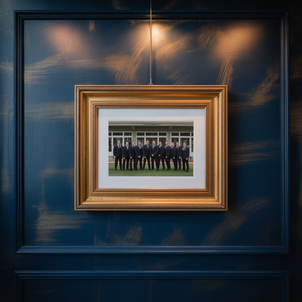 FRAMED COLOR PRINT signed by Tom Landry, Roger Staubach, Bob Lilly, Mel Renfro, Don Meredith, D. Perkins, C. Howley, L. Jordan